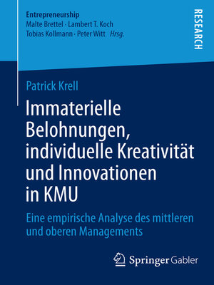 cover image of Immaterielle Belohnungen, individuelle Kreativität und Innovationen in KMU